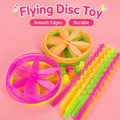 2pcs Hand Push Flying Disc Toy for Kids – Bamboo Dragonfly Style Outdoor Flying Toy