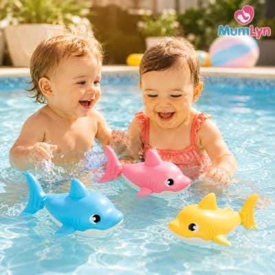 1pc Clockwork Swimming Shark Bath Toy for Kids – Random Colour