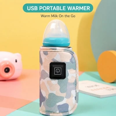 USB Portable Baby Bottle Warmer Bag with 3 Heat Settings – 1pc [Assorted Color]