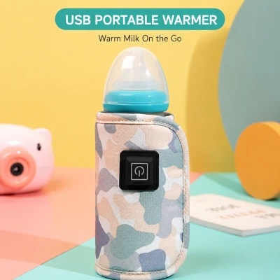 USB Portable Baby Bottle Warmer Bag with 3 Heat Settings – 1pc [Assorted Color]