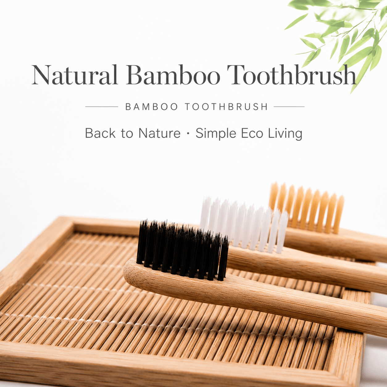 Green Low Carbon Degradable Bamboo Charcoal Soft Toothbrush – 1pcs