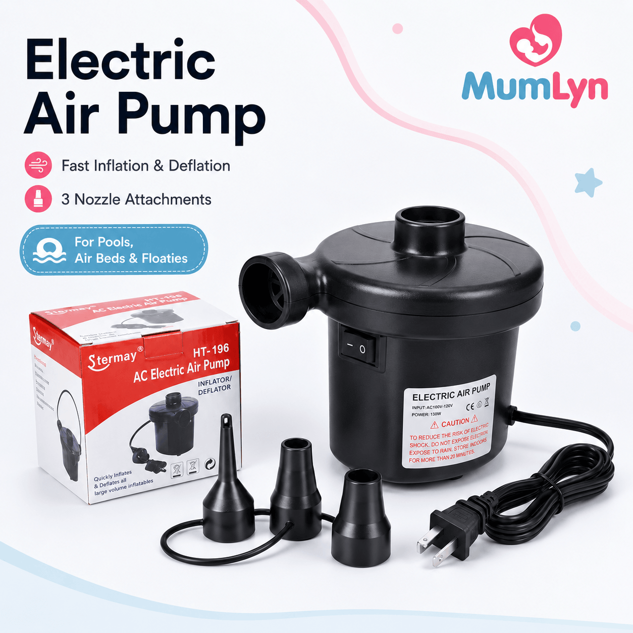 Mini Electric Air Pump for Inflatable Pool & Toys