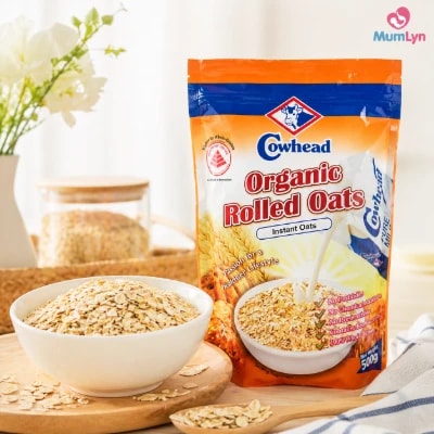Cowhead Organic Baby Rolled Instant Oats 500gm (Imported from Malaysia)