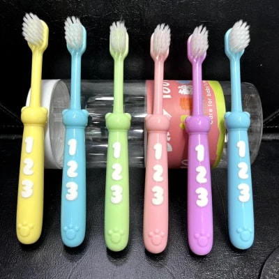 1,2,3 Children’s Toothbrush 10 Pieces Set / Bucket – Any Color