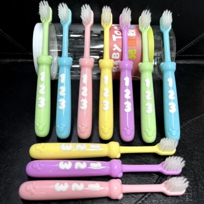 1,2,3 Children’s Toothbrush 10 Pieces Set / Bucket – Any Color