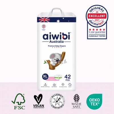 Aiwibi Comfy Soft Baby Diapers XL 12–17kg – 42 Pcs