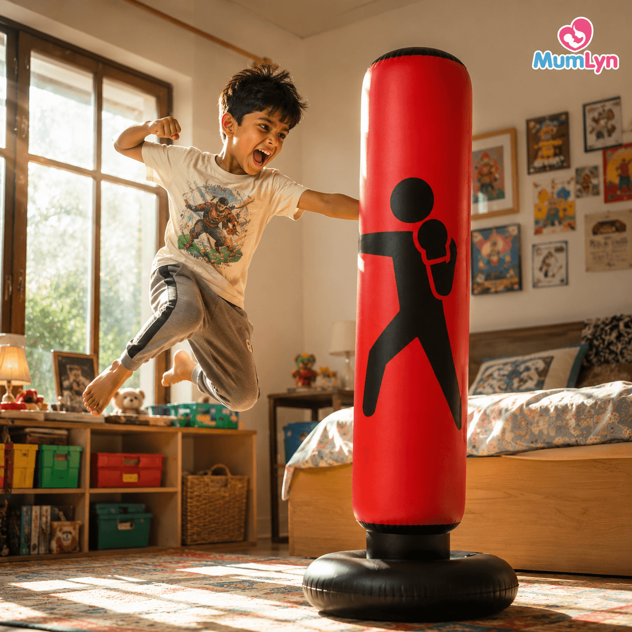 5 Feet Inflatable Standing Punching Bag for Kids