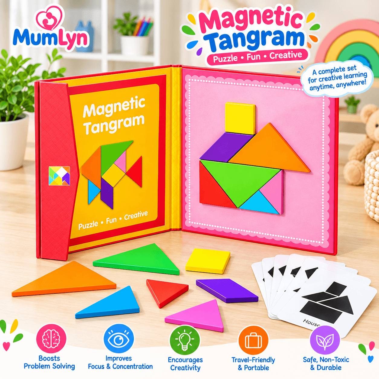 Magnetic Tangram Puzzle Toy for Kids