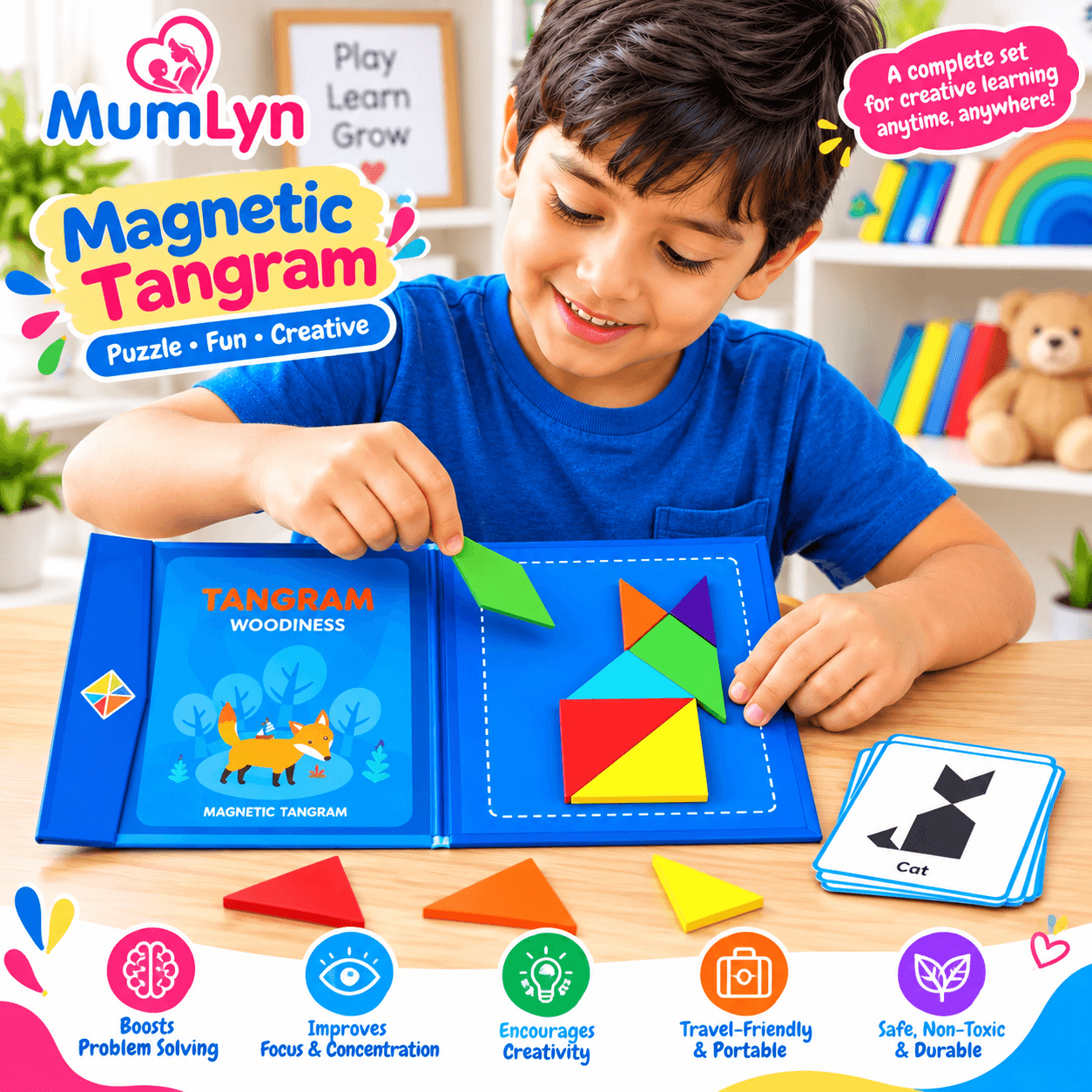 Magnetic Tangram Puzzle Toy for Kids