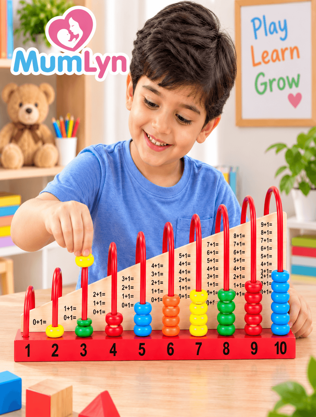 Wooden 1+1 Calculation Shelf β Educational Counting Abacus