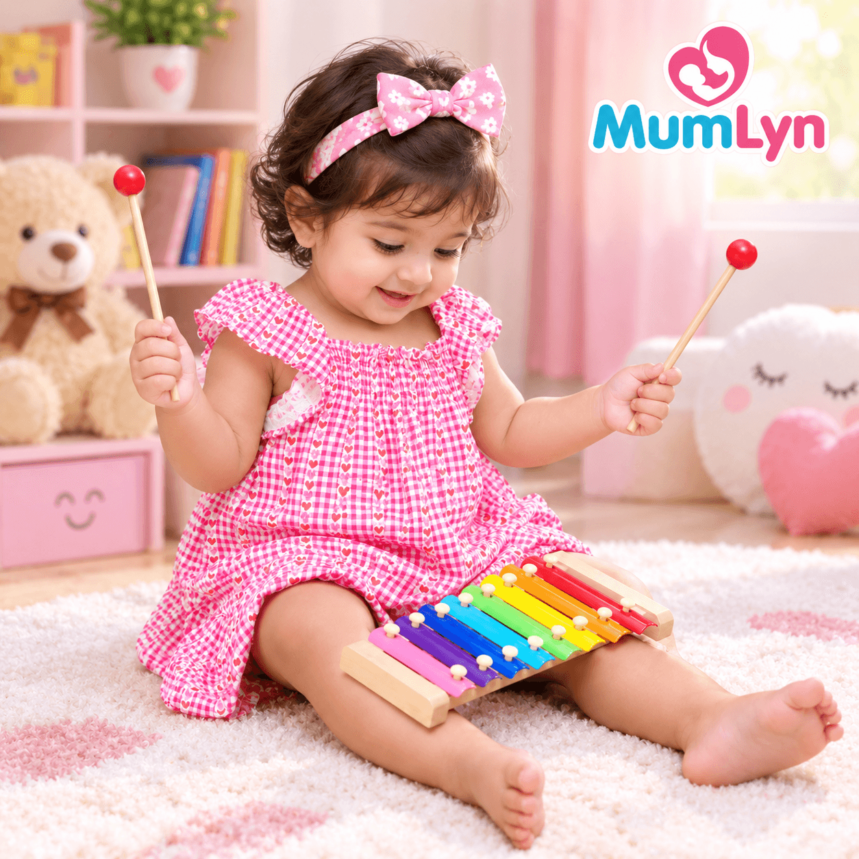 Rainbow Wooden Xylophone Musical Toy for Kids đĩ