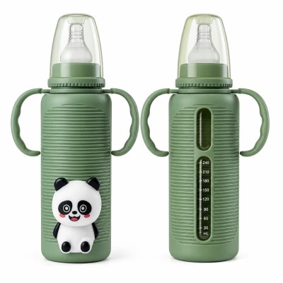 Minitree Baby Glass Feeding Bottle 240ml (ZR-602H)