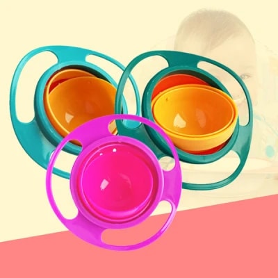 360 Degree Rotating Balance Gyro Baby Bowl – 1pcs