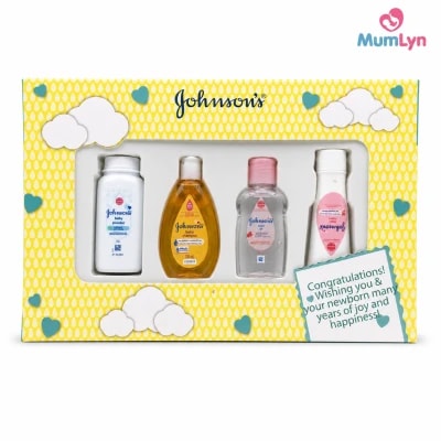 Johnson’s Baby Gift Set 4 Pcs – Powder 50g, Shampoo 50ml, Oil 50ml & Baby Cream 30g