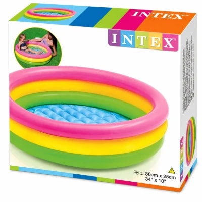 Intex Baby Swimming Pool 34×10 Inch with Free Gift Combo – 1–3 Years